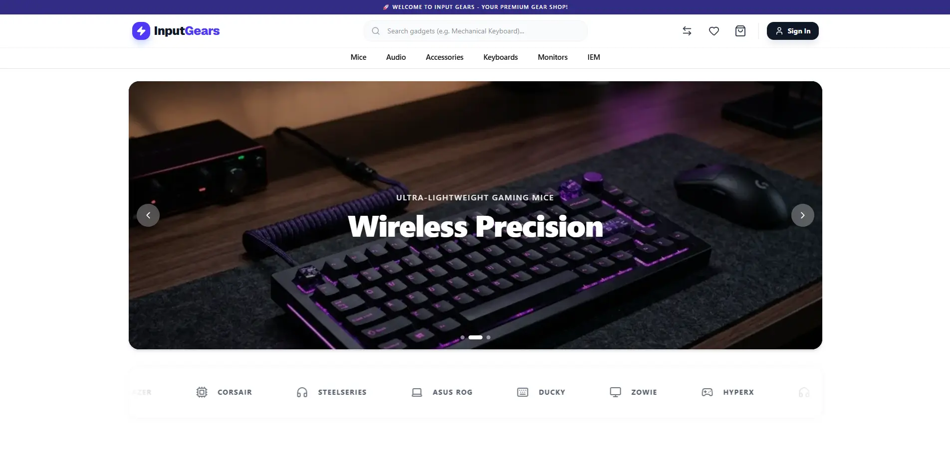 Input Gears — Tech Gadget Store — case study preview